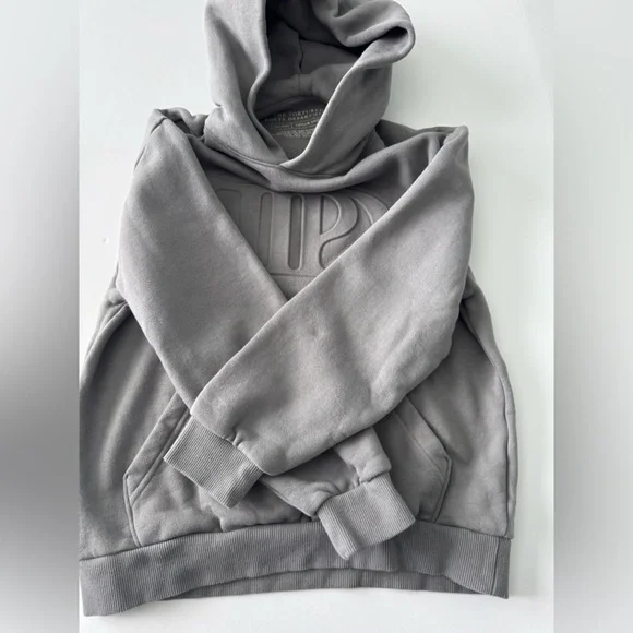 Taylor Swift The Tortured Poets Department TTPD Gray Embossed Hoodie Youth M - Picture 4 of 6